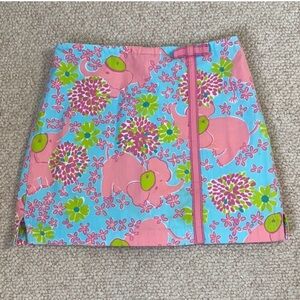 Lilly Pulitzer Sz 4 Colorful Elephant Print Women's Skirt